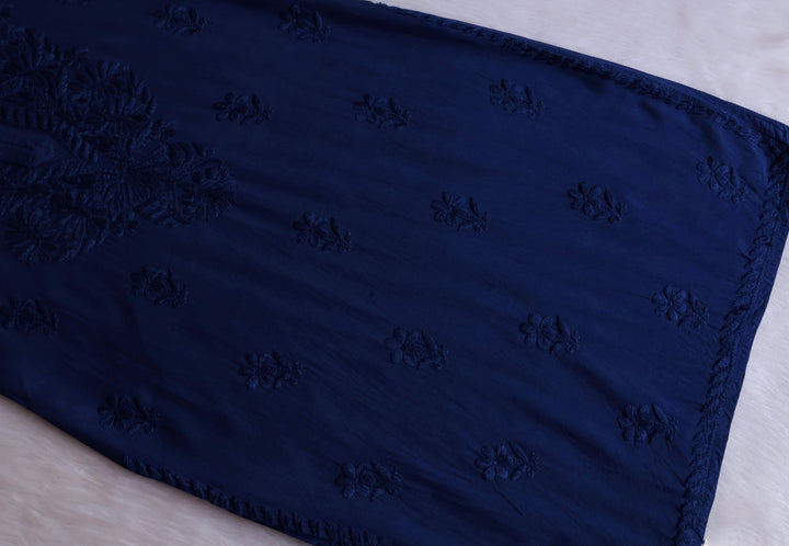 Amirah Navy Blue Long Rayon Kurta
