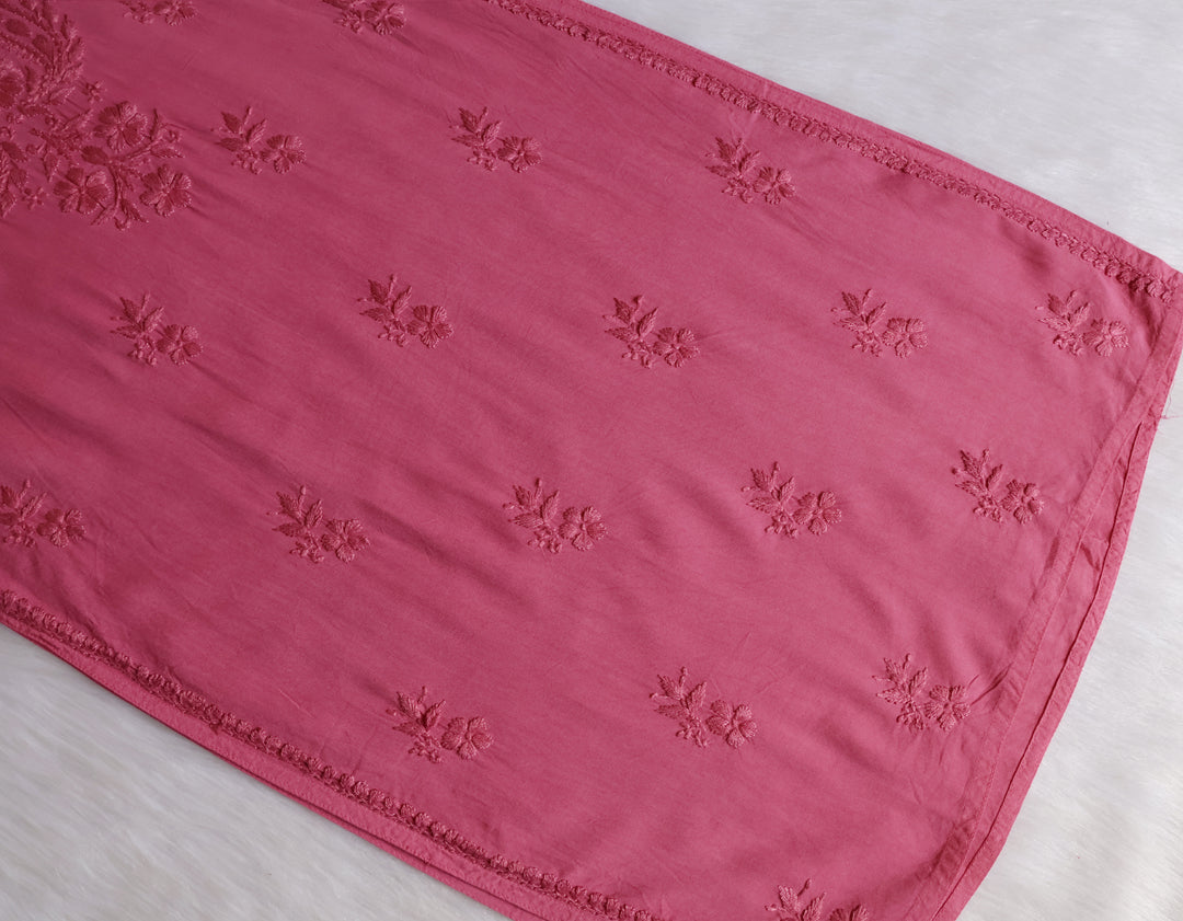 Hala Rose Brown Sleeveless Long Rayon Kurta