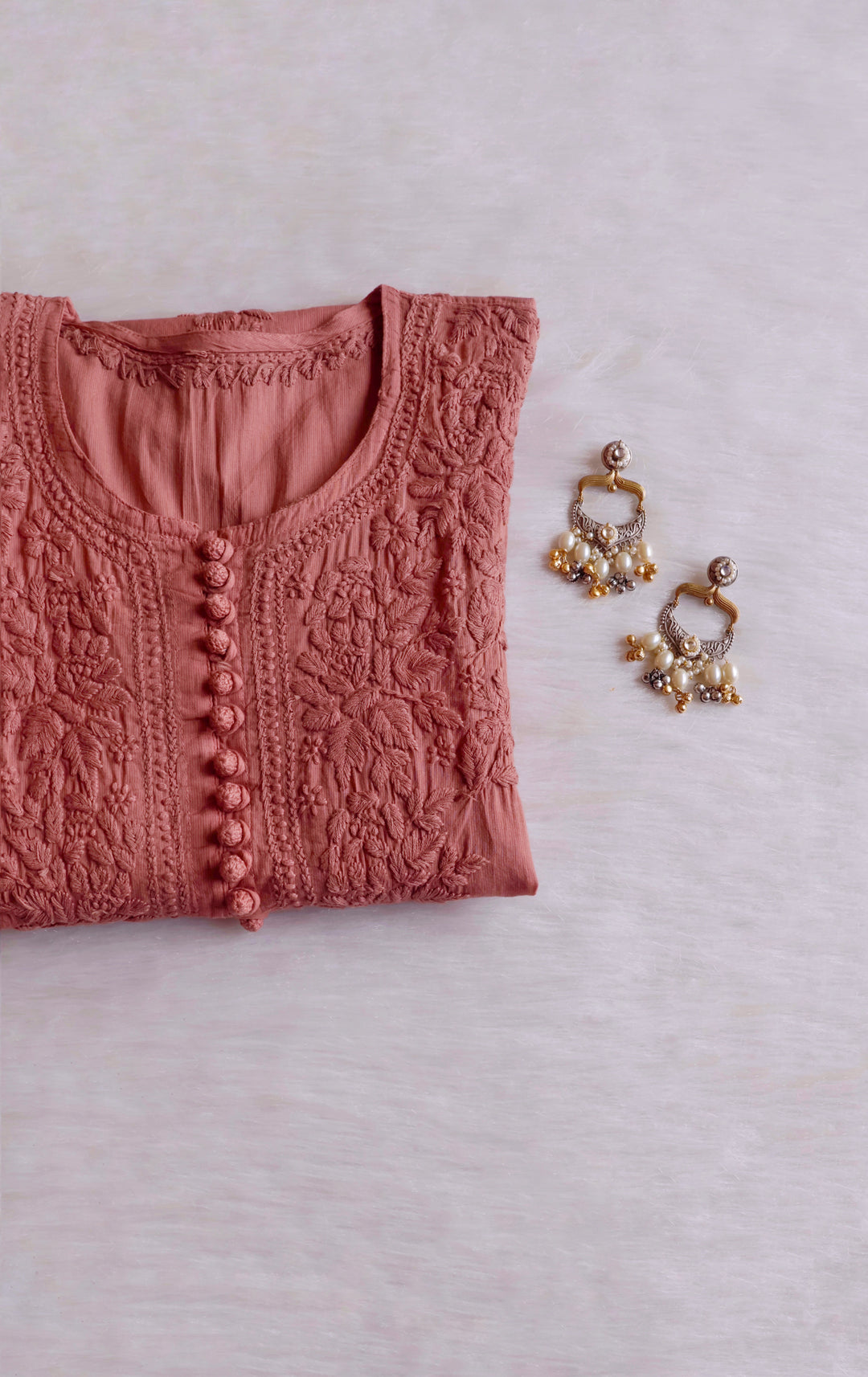 Aayat Rose Wood Cotton Kurta