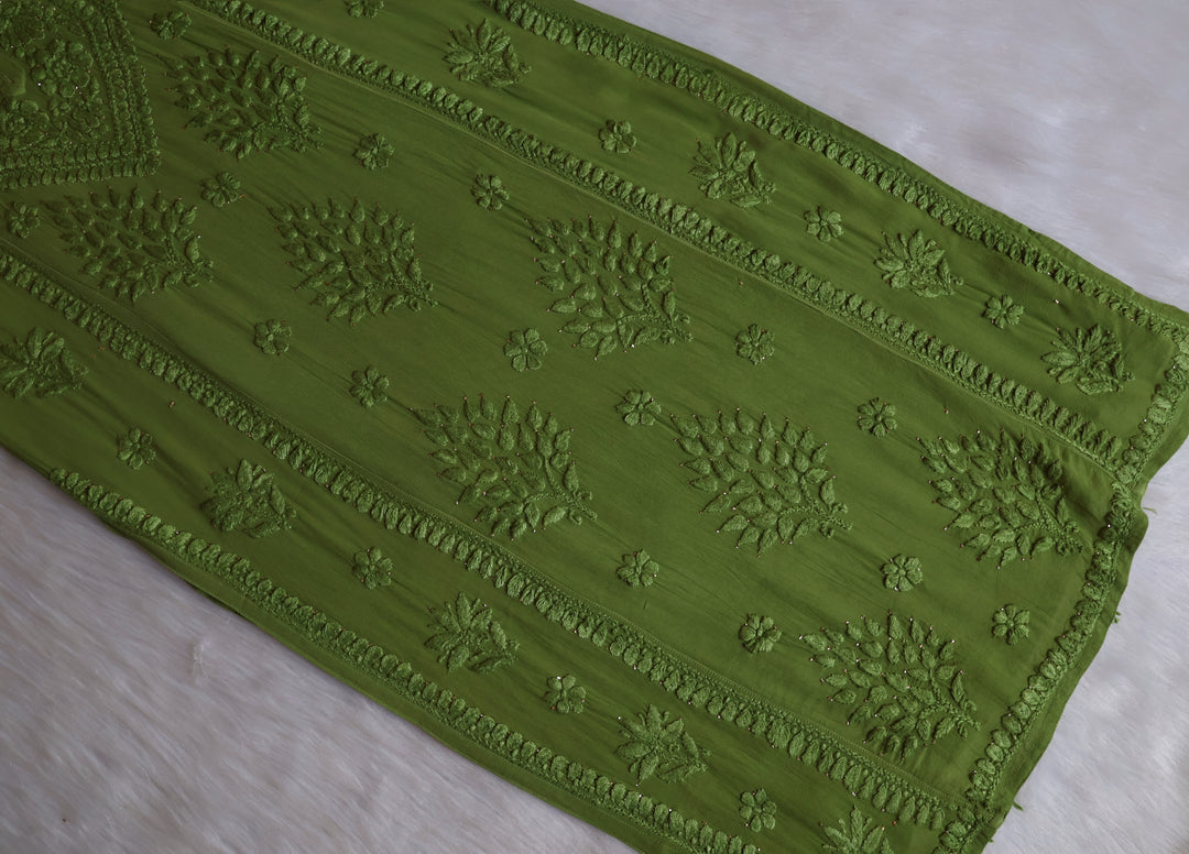 Hoor Olive Viscose Georgette Kurta