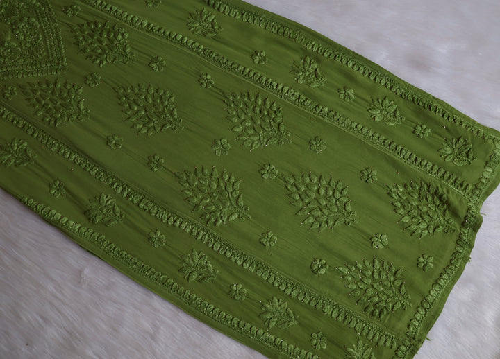 Hoor Olive Viscose Georgette Kurta