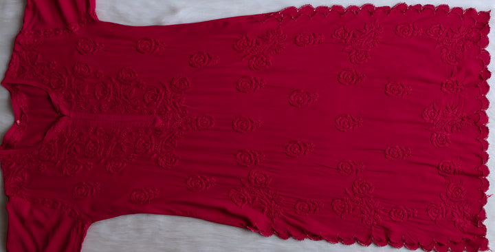 Gul Deep Pink Scalloped Rayon set