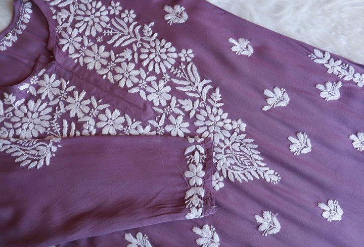 Haya Dusty Purple Rayon Kurta Pant set