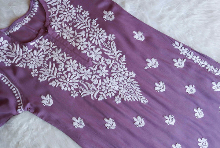 Haya Dusty Purple Rayon Kurta Pant set
