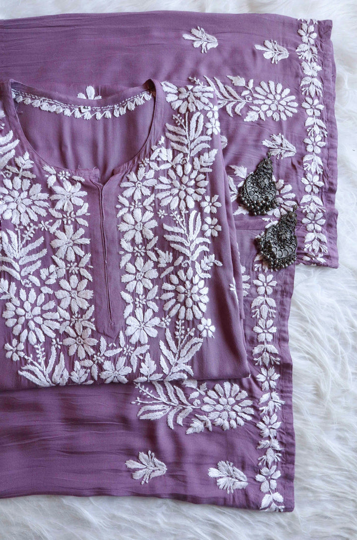Haya Dusty Purple Rayon Kurta Pant set