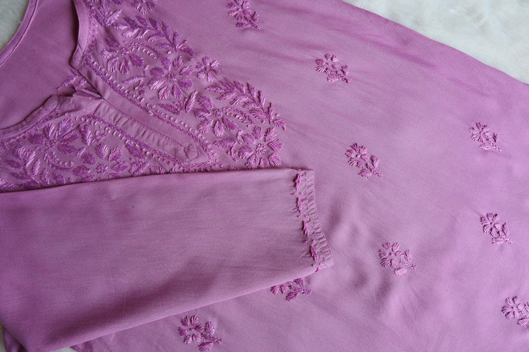 Myra Dusty Purple Short Rayon Kurta