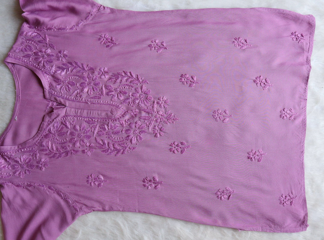 Myra Dusty Purple Short Rayon Kurta