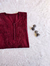 Aayat Maroon Rose Cotton Kurta