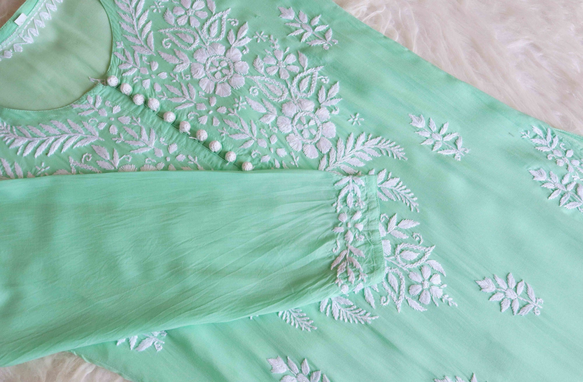 Nargis Pastel Green Long Modal Kurta
