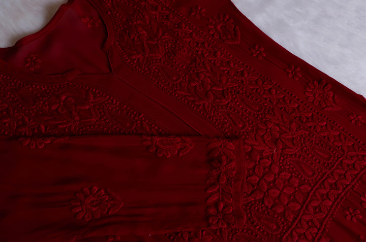 Ayzel Maroon Viscose 3 Piece Set
