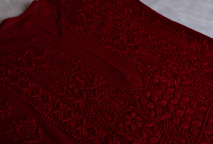 Ayzel Maroon Viscose 3 Piece Set