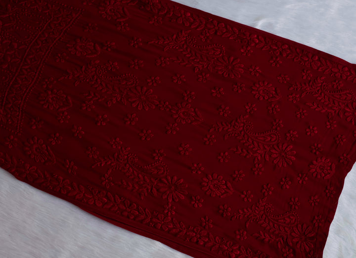 Ayzel Maroon Viscose 3 Piece Set