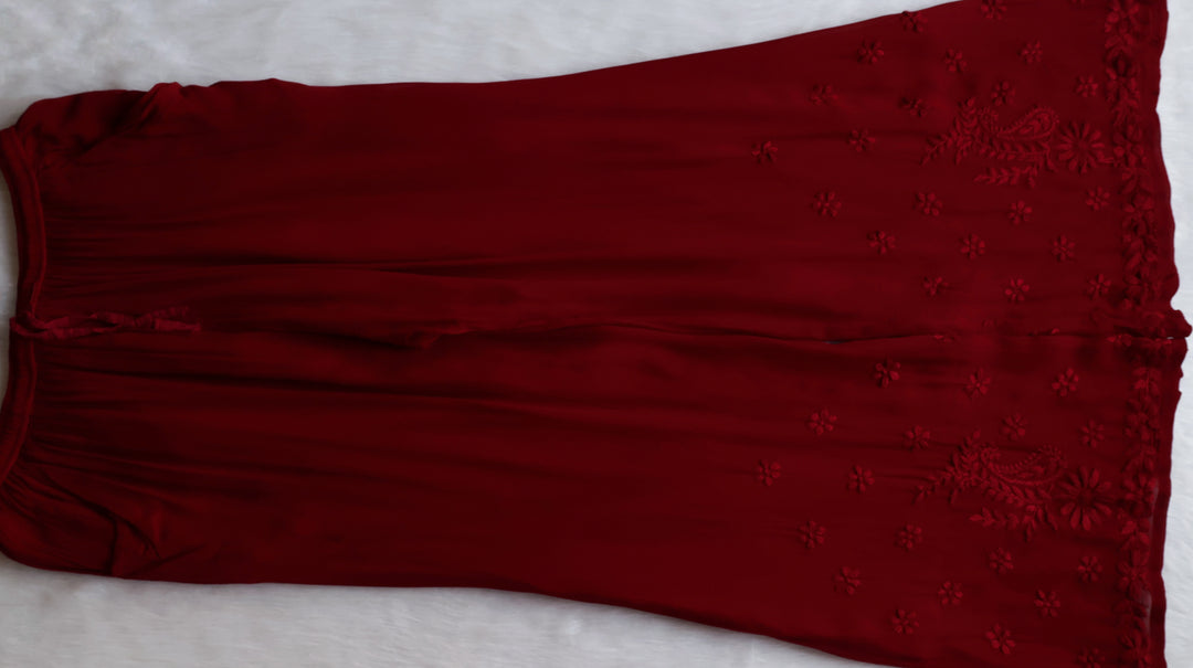 Ayzel Maroon Viscose 3 Piece Set