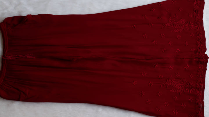 Ayzel Maroon Viscose 3 Piece Set