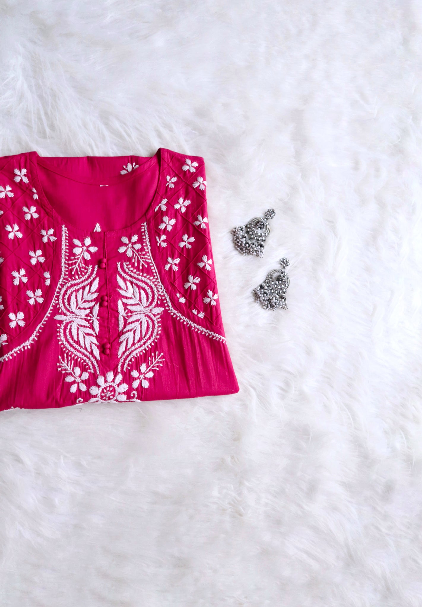 Eman Rani Pink Cotton long kurta
