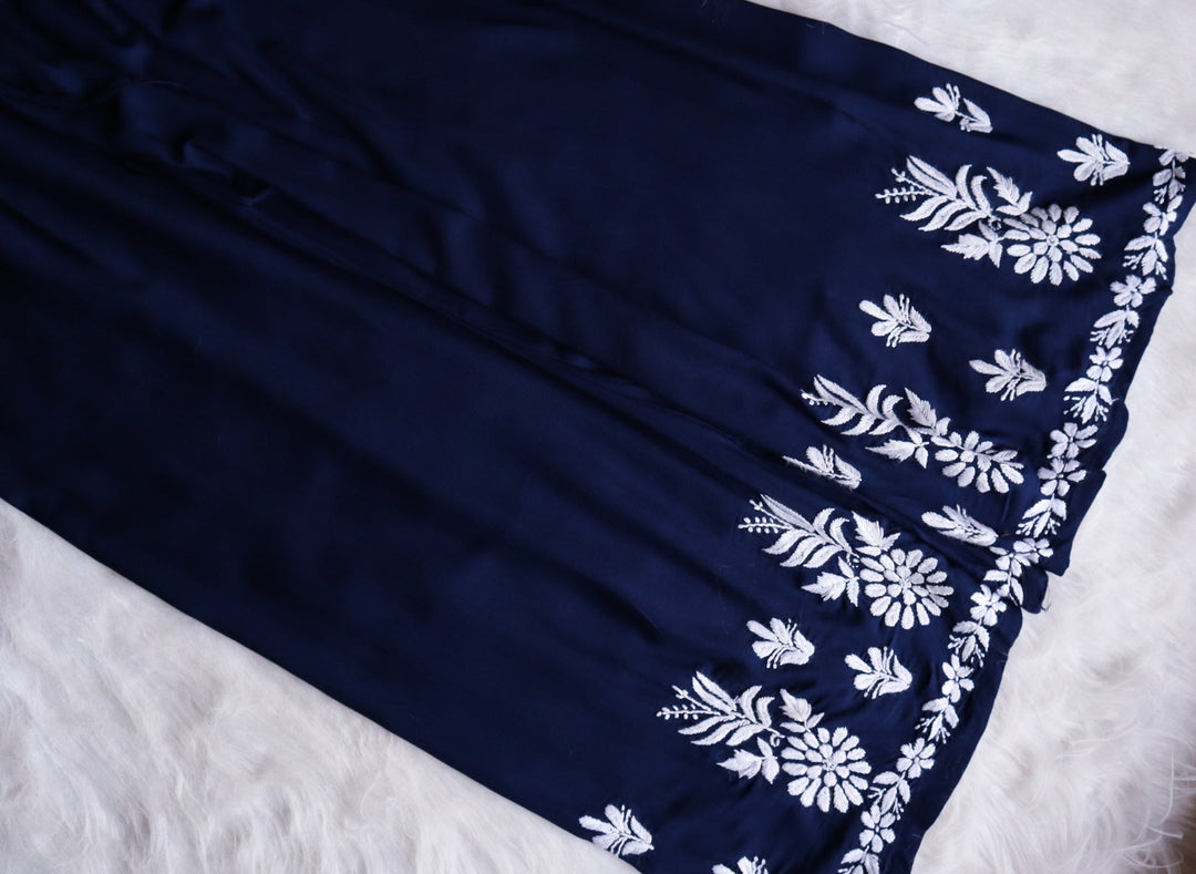 Haya Navy Blue Rayon Kurta Pant set