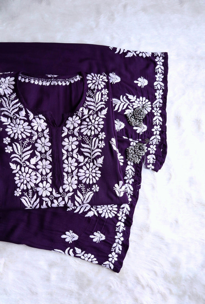 Haya Deep Purple Rayon Kurta Pant set