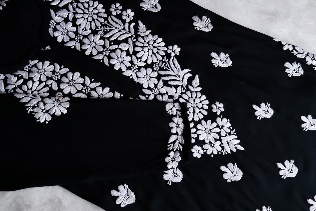 Haya Black Rayon Kurta Pant set