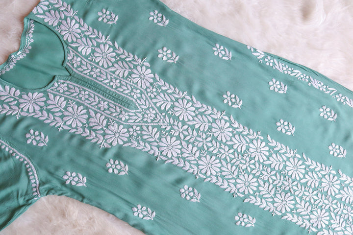 Zeina Sage Green Long Modal Kurta