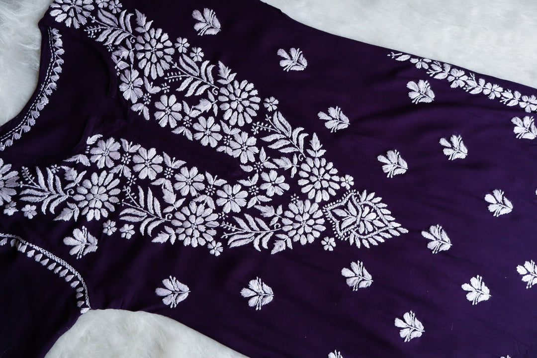 Haya Deep Purple Rayon Kurta Pant set