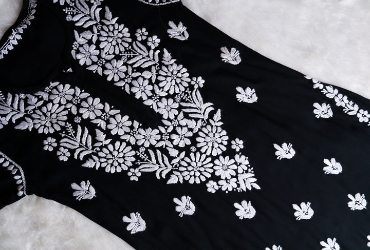 Haya Black Rayon Kurta Pant set