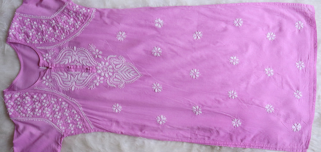 Eman Lavender Cotton long kurta