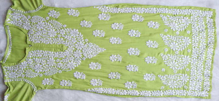 Zahrah Lime Green Long Modal Kurta