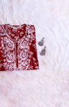 Farhaa Maroon Floral Long MulMul kurta
