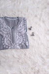 Zainab Grey Long Rayon kurta