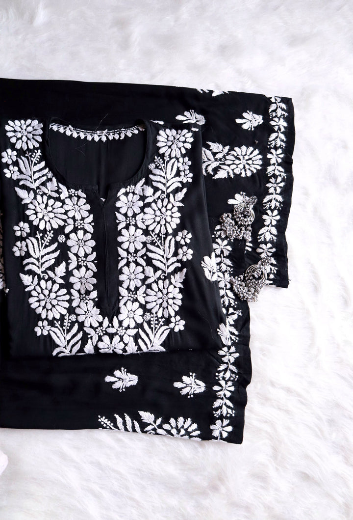 Haya Black Rayon Kurta Pant set