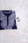 Zainab Navy Blue Long Rayon kurta