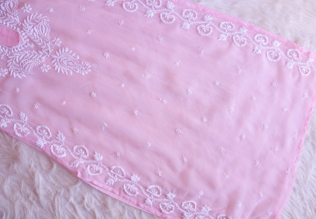 Nargis Baby Pink Georgette Long kurta