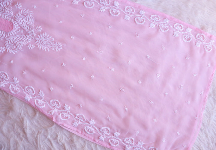 Nargis Baby Pink Georgette Long kurta