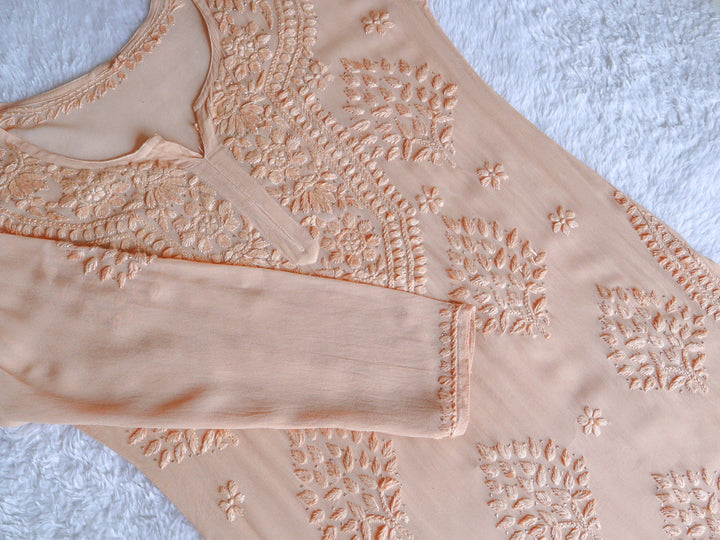 Hoor Beige Viscose Georgette Kurta