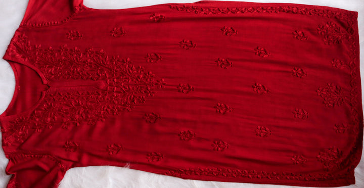 Azel Red 2 piece Rayon set