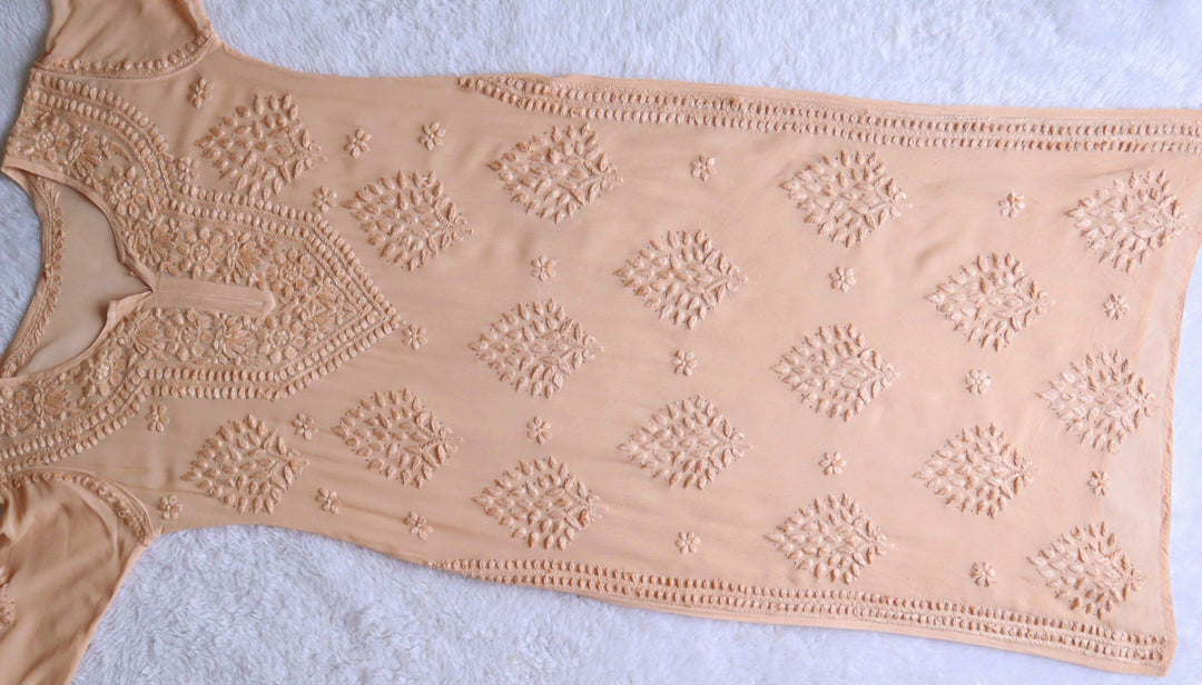 Hoor Beige Viscose Georgette Kurta