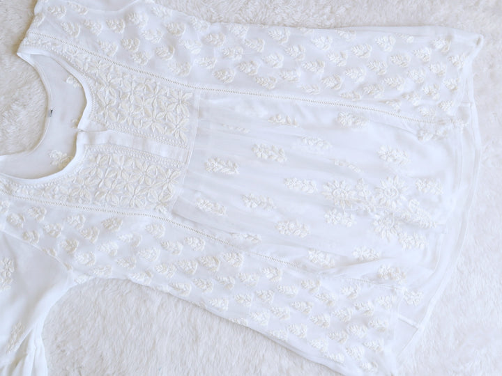 White Lace Georgette Frock