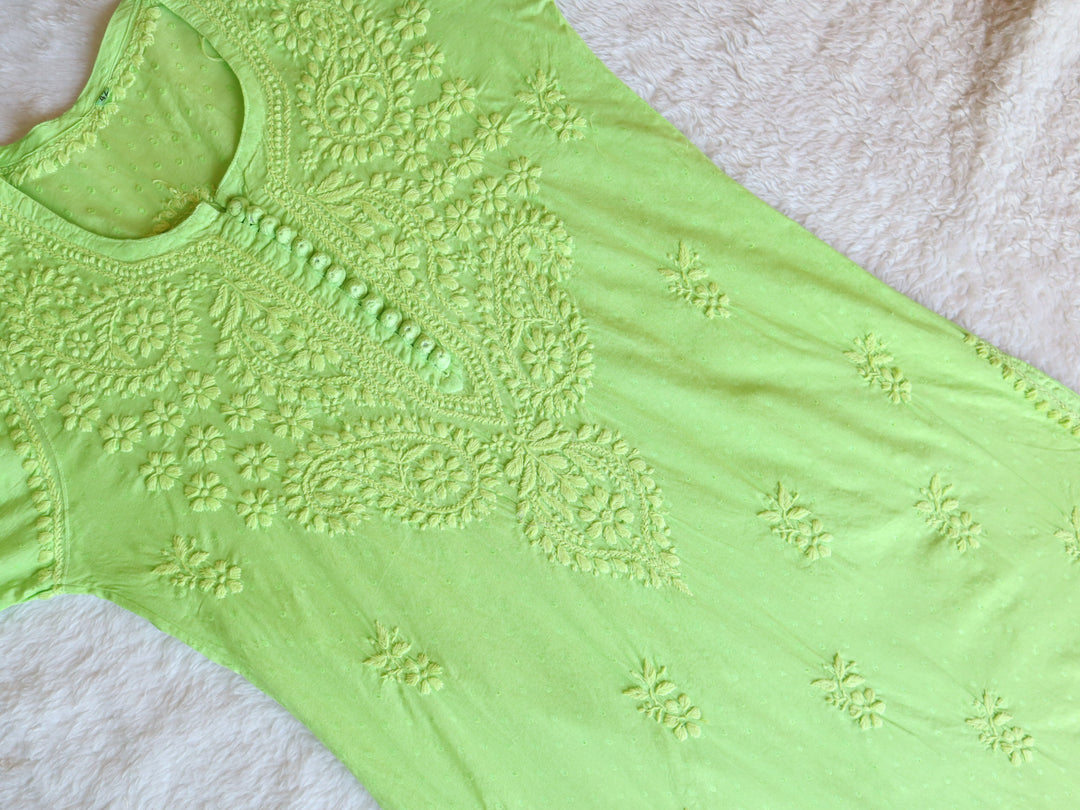 Nazakat Green Cotton Kurta