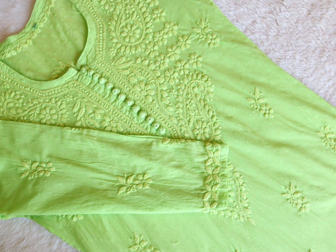 Nazakat Green Cotton Kurta