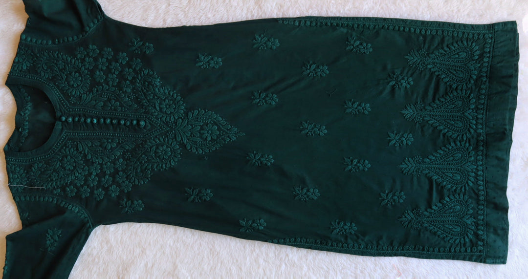 Nazakat Deep Green Cotton Kurta