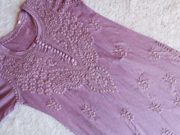 Nazakat Dusty Purple Cotton Kurta