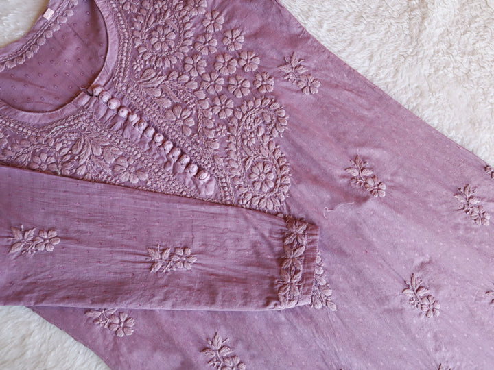 Nazakat Dusty Purple Cotton Kurta