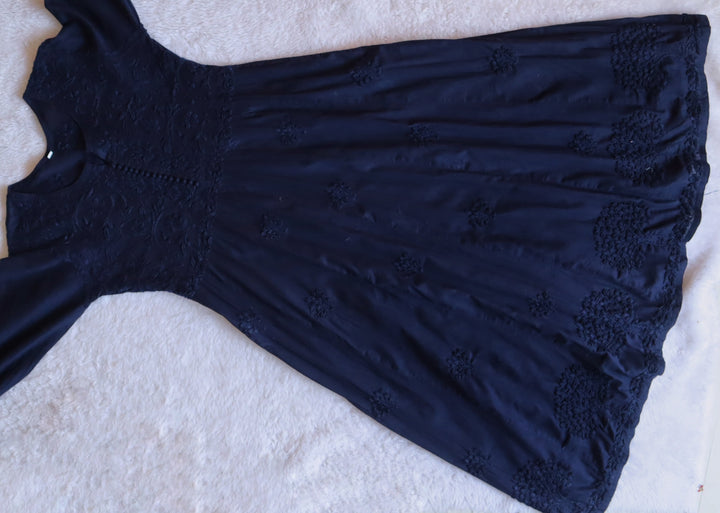 Nazakat Navy Blue A-line Kali Dress