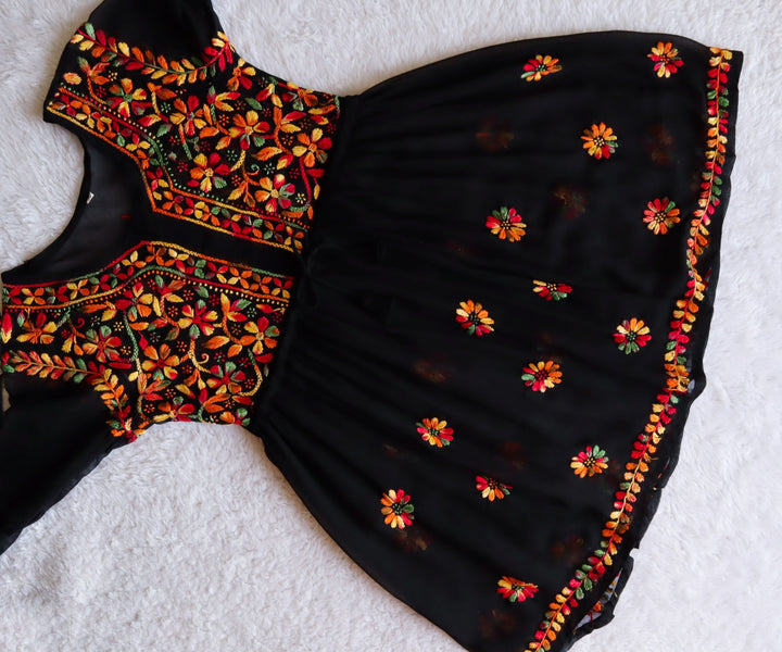 Black & Multi Georgette frock