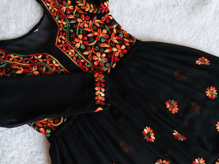 Black & Multi Georgette frock