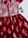 Aayat Maroon Floral Mulmul Dress
