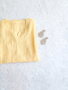Yellow Muslin Mukaish Panel Kurta