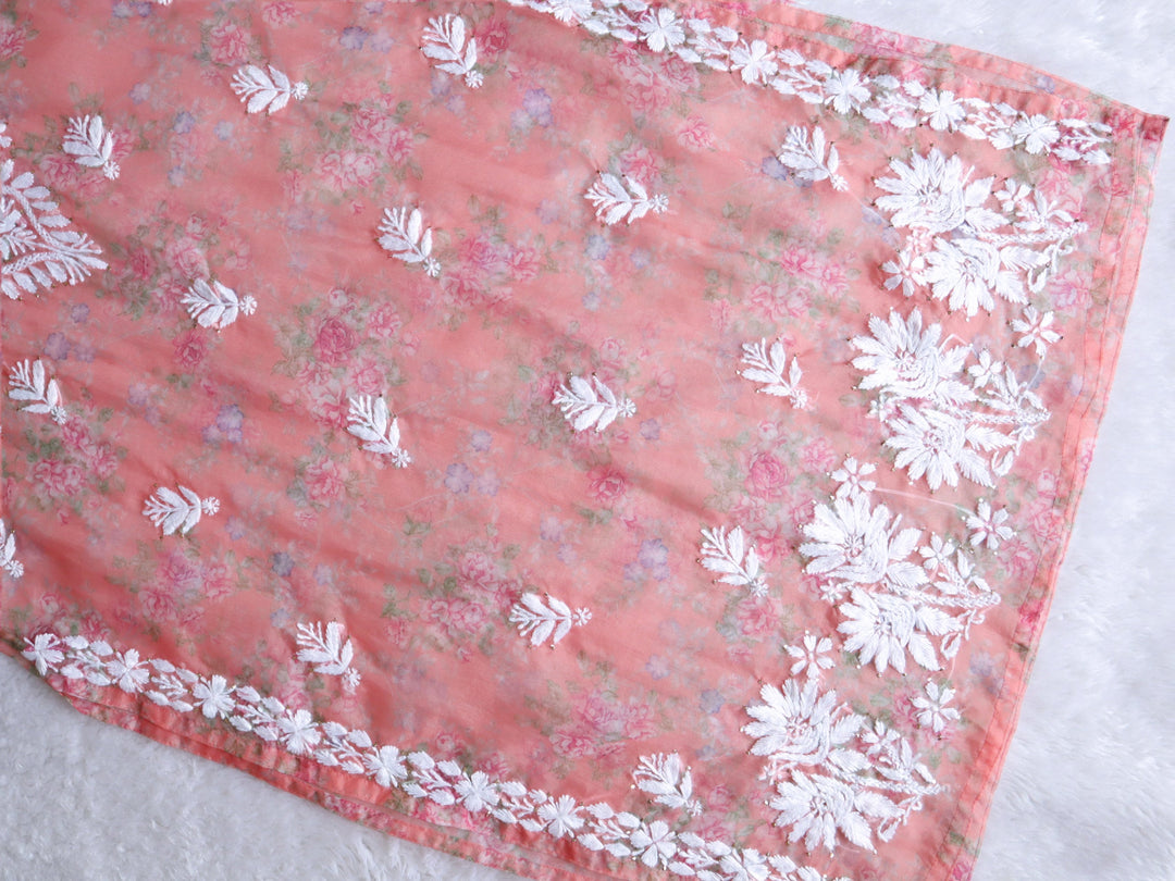 Gul Rose Pink Premium Organza Kurta