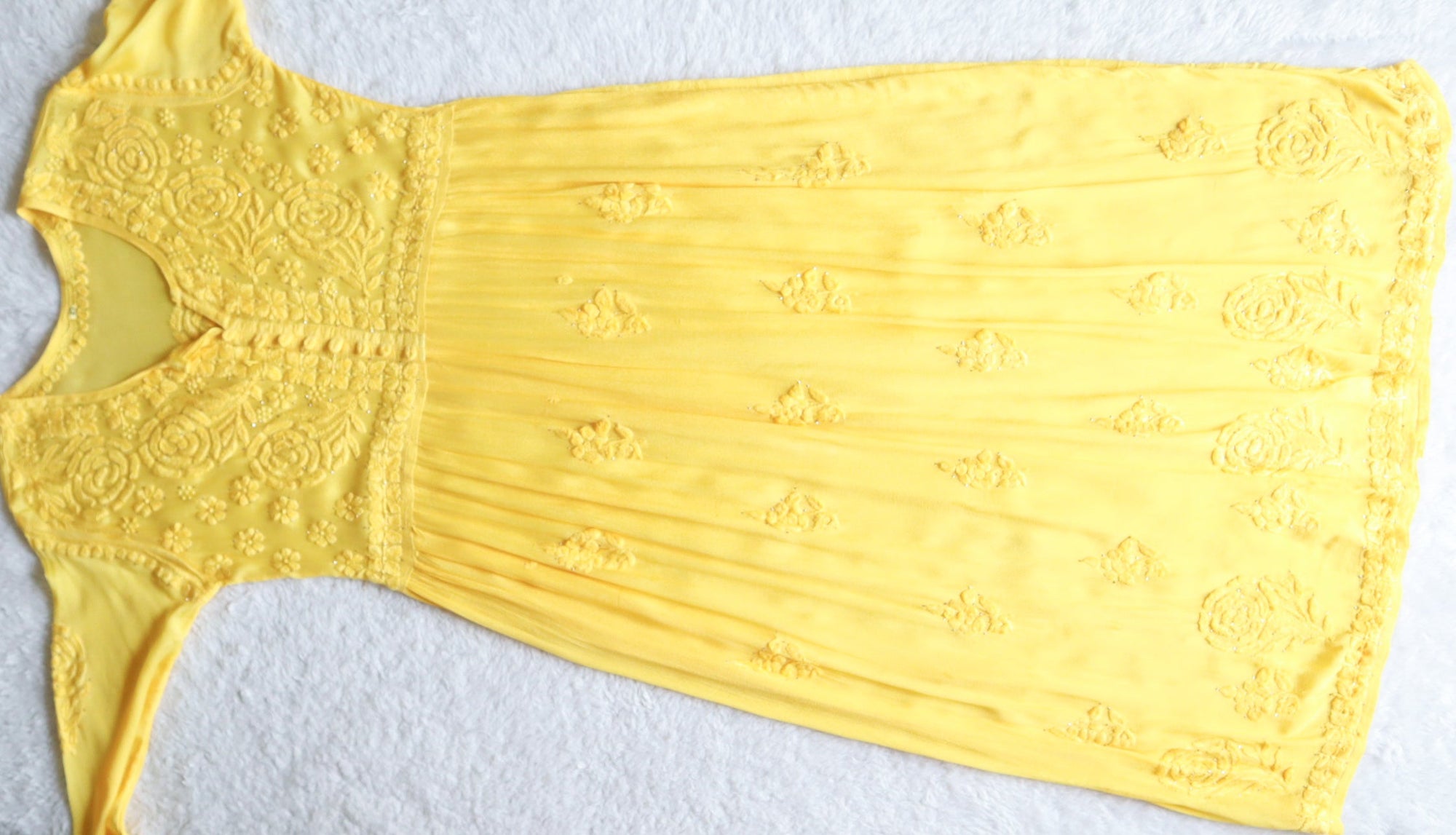 Hoor Yellow Pure Chiffon Dress