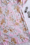 Gul Pink &amp; Beige Short Mulmul Kurta